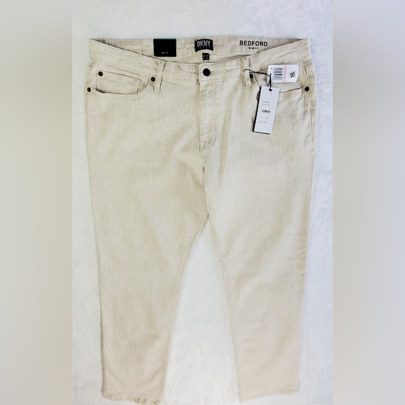 DKNY BEDFORD STRETCH SLIM STRAIGHT LEG BEIGE MEN'S SIZE 40 - Picture 4 of 13